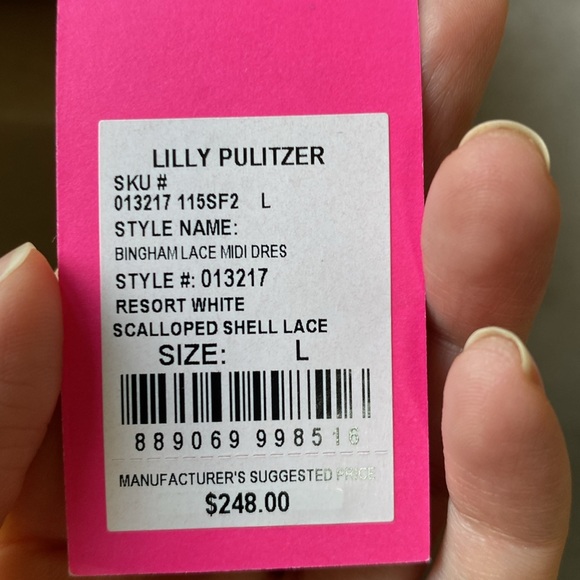 Lilly Pulitzer Bingham Lace Midi Dress in Resort White NWT - Size L Large - Picture 5 of 5